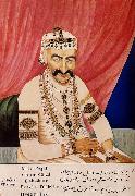 unknow artist Portrait of Maharaja Chandulal,Chief Minister of the Nizam of Hyderabad,Nawab Ali Khan,Asaf Jah Iv oil on canvas